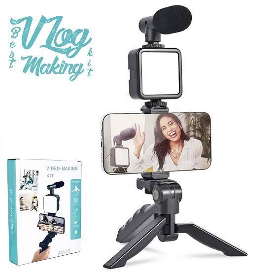 Portable Vlogging Kit Video Making Equipment with Tripod Bluetooth Control