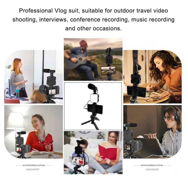 Portable Vlogging Kit Video Making Equipment with Tripod Bluetooth Control